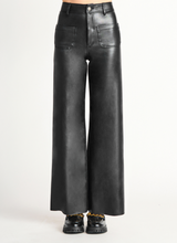 Black Wide Leg Faux Leather Pant