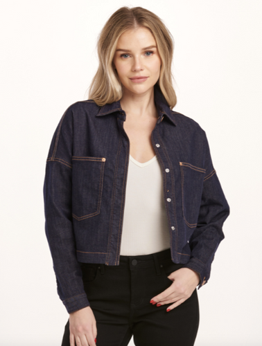 Cropped Gina Dark Denim Jacket