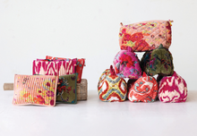 Quilted Cotton Velvet Zip Pouch