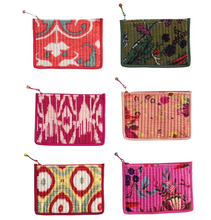 Quilted Cotton Velvet Zip Pouch
