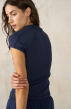 Navy Knit Raglan Snap-Down Tee