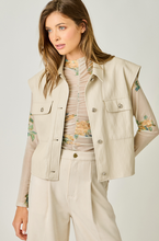 Faux Leather Vest in Oatmeal