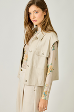 Faux Leather Vest in Oatmeal