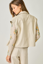 Faux Leather Vest in Oatmeal