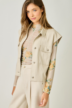 Faux Leather Vest in Oatmeal