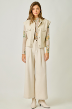 Faux Leather Vest in Oatmeal