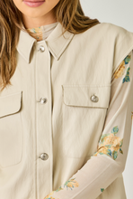 Faux Leather Vest in Oatmeal