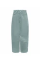 Light Teal Corduroy Barrel Pants