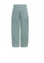 Light Teal Corduroy Barrel Pants