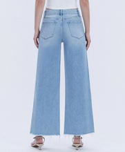 High Rise Seamless Raw Hem Wide Leg Crop Jeans