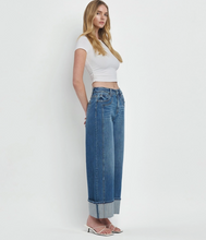 Super High Rise Cuffed Baggy Wide Jeans