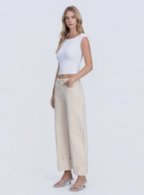 High Rise Side Panel Crop Cuffed Barrel Jeans