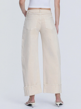 High Rise Side Panel Crop Cuffed Barrel Jeans
