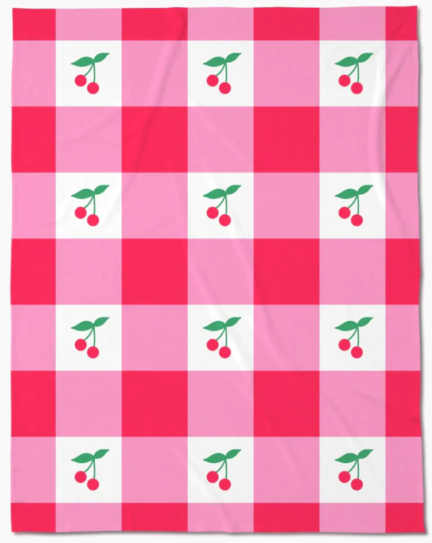 Sweet Cherry Gingham Butter Blanket