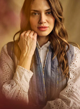 Gilet Vest in Teal Chambray