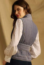 Gilet Vest in Teal Chambray