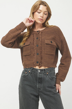 Two-Tone Cardigan in Brown