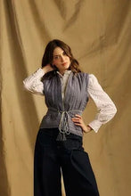 Gilet Vest in Teal Chambray