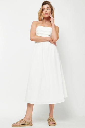Off White Strapless Dress