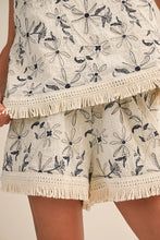 Embroidered Tank and Short Set with Tassel