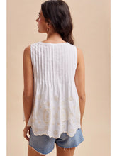 Embroidered Pintuck Blouse