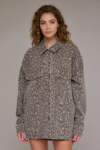 Cheetah Print Oversized Shacket