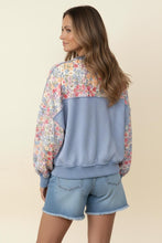 Floral Print Oversized Long Sleeve Floral Top