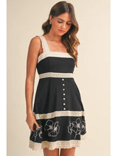 Contrast Lace Embroidery Border Babydoll Dress