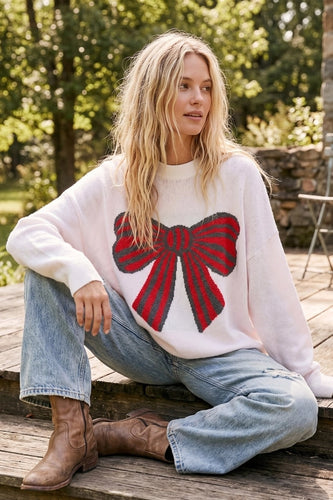 Oversized Bow Christmas Sweater