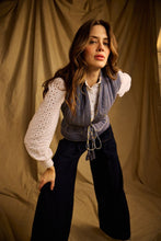 Gilet Vest in Teal Chambray