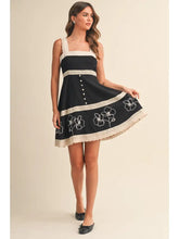 Contrast Lace Embroidery Border Babydoll Dress