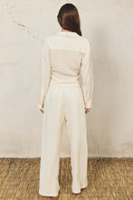 Textured Elasticized Pants in White