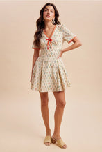 Floral Contrast Mini Dress
