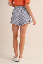 Striped Ruffle Hem Shorts