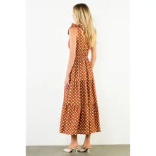Tie Strap Long Polka Dot Dress
