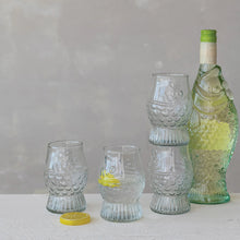 12oz Pressed Glass Fish Shaped Drinking Glass