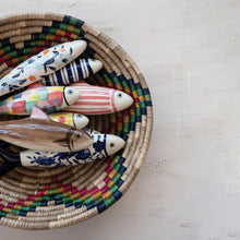 Hand-Painted Stoneware Fish Wall Decor