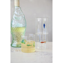 12oz Hand-Blown Drinking Glass with Fish On Hook