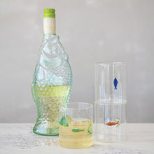 12oz Hand-Blown Drinking Glass with Fish On Hook