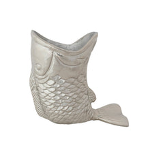 Cast Aluminum Fish Shaped Bottle Holder, Nickel Finish