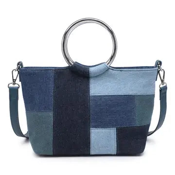 Ronan Crossbody in Patchwork Denim