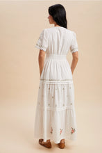 Swiss Dot Floral Embroidered Maxi Dress