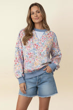 Floral Print Oversized Long Sleeve Floral Top