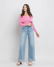 Mid Rise Wide Leg Jean