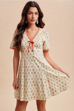 Floral Contrast Mini Dress