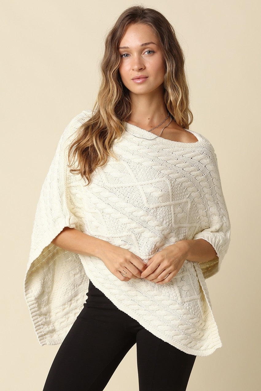 Margo Textured Knit Poncho Top