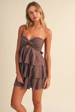 STRAPLESS BABYDOLL RUFFLE LAYERED ROMPER