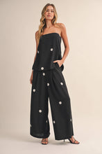 POLKA DOT TUBE TOP WITH SPLIT BACK AND WIDE PANTS