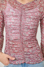 Lettuce Hem Mesh Print Top
