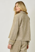 MIxed Media Jacket in Almond Mix